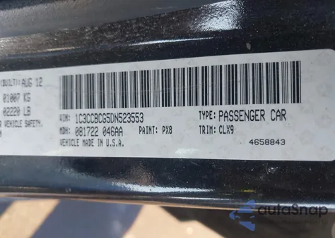 2013 Chrysler 200 Limited z USA, uszkodzony, nr VIN 1C3CCBCG5DN523553